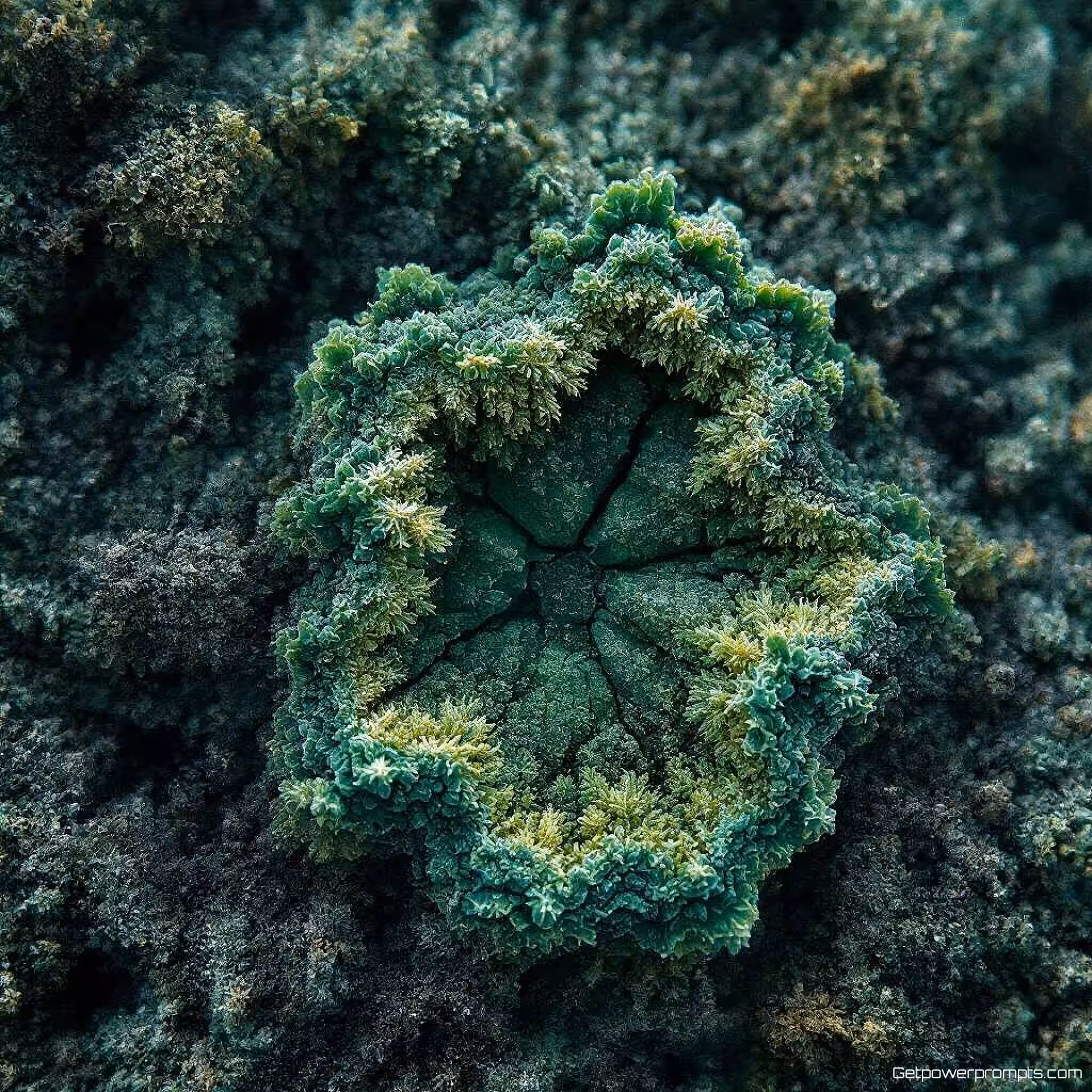 Malachiet formatie, experimentele mineralenfotografie, fotorealistisch, aardse tonen, macroperspectief, studio verlichting verlichting, effen zwart achtergrond, kristallijne structuren, geologische formaties, mineraaltexturen, abstracte mineraalpatronen, natuurlijke kristalgroei, ingewikkelde mineraaldetails, wetenschappelijke abstractie