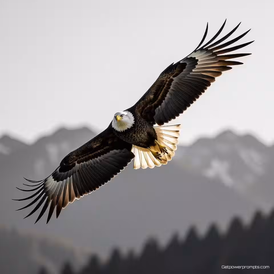 Majestueuze adelaar in vlucht, zwart-wit natuurfotografie, fine art esthetiek, breed landschapsperspectief perspectief, gouden uur belichting belichting, dramatische sfeer sfeer, organische texturen, fine art esthetiek, monochrome tonen, natuurlijke omgeving, professionele kwaliteit