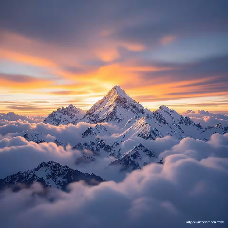 Met sneeuw bedekte bergketen, langbelichting fotografie, wolkenbewegingspatronen, onweerswolken achtergrond, gouden uur belichting belichting, warme zonsondergang tonen, atmosferische luchtcompositie, verlengde belichtingstijd, dynamische wolkenstrepen, breed perspectief perspectief, dromerige sfeer atmosfeer, time-lapse effect, natuurlijke beweging vastleggen, etherische wolkenformaties