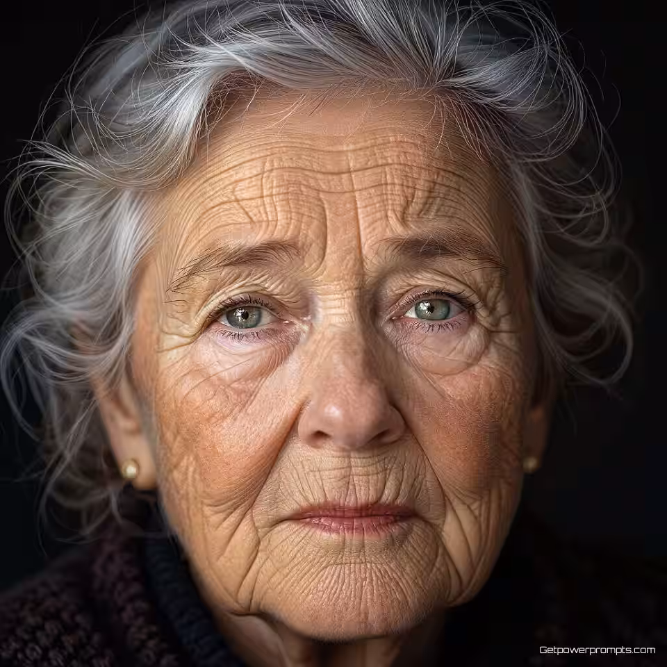 Oudere persoon met expressief gezicht, fotokunst portretfotografie, bedachtzaam sfeer, zachte studiobelichting belichting, close-up portret perspectief, effen gekleurde achtergrond achtergrond, galerij-kwaliteit print, museum esthetiek, emotionele expressie, artistiek portret, wanddecoratie meesterwerk, tijdloze kwaliteit, professionele portretfotografie