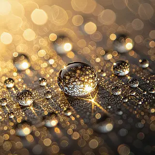 Waterdruppels, macrofotografie voor schone kunsten, fotorealistisch stijl, extreem close-up perspectief, natuurlijke belichting belichting, monochroom kleurenschema, hoog detail textuur, galerij-kwaliteit afdruk, museumtentoonstelling esthetiek, professionele kunstfotografie, ingewikkelde details, archiefkwaliteit afdruk, ondiepe scherptediepte