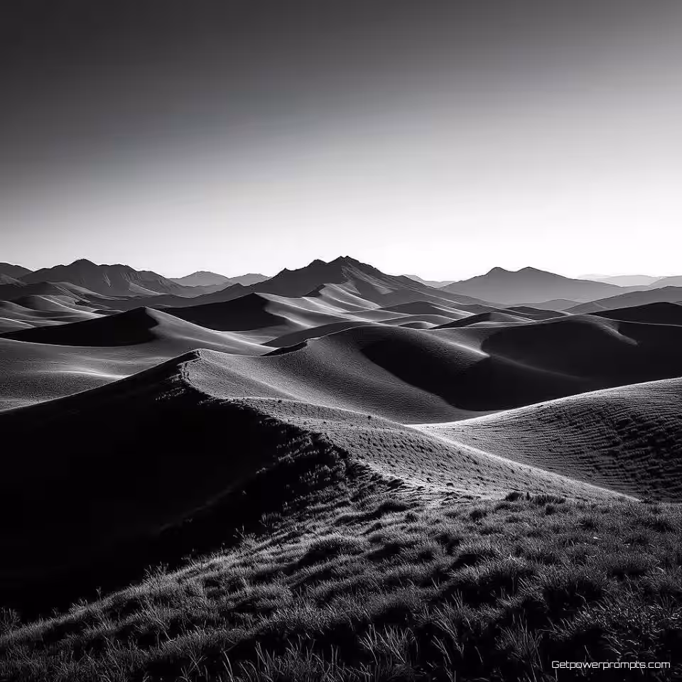 Natuurlijk landschap, fijne kunst monochrome fotografie, minimalistisch esthetiek, close-up perspectief, zacht natuurlijk licht belichting, hoog contrast tonale waarden, galerij kwaliteit print, museum tentoonstelling esthetiek, professionele kunstfotografie, archiefkwaliteit print, dramatisch contrast, tijdloze zwart-wit esthetiek, artistieke monochrome compositie