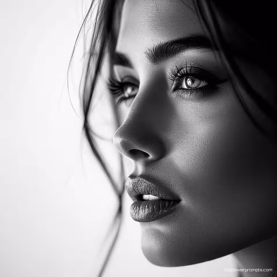 Portret onderwerp, fijne kunst monochrome fotografie, minimalistisch esthetiek, close-up perspectief, zacht natuurlijk licht belichting, hoog contrast tonale waarden, galerij kwaliteit print, museum tentoonstelling esthetiek, professionele kunstfotografie, archiefkwaliteit print, dramatisch contrast, tijdloze zwart-wit esthetiek, artistieke monochrome compositie