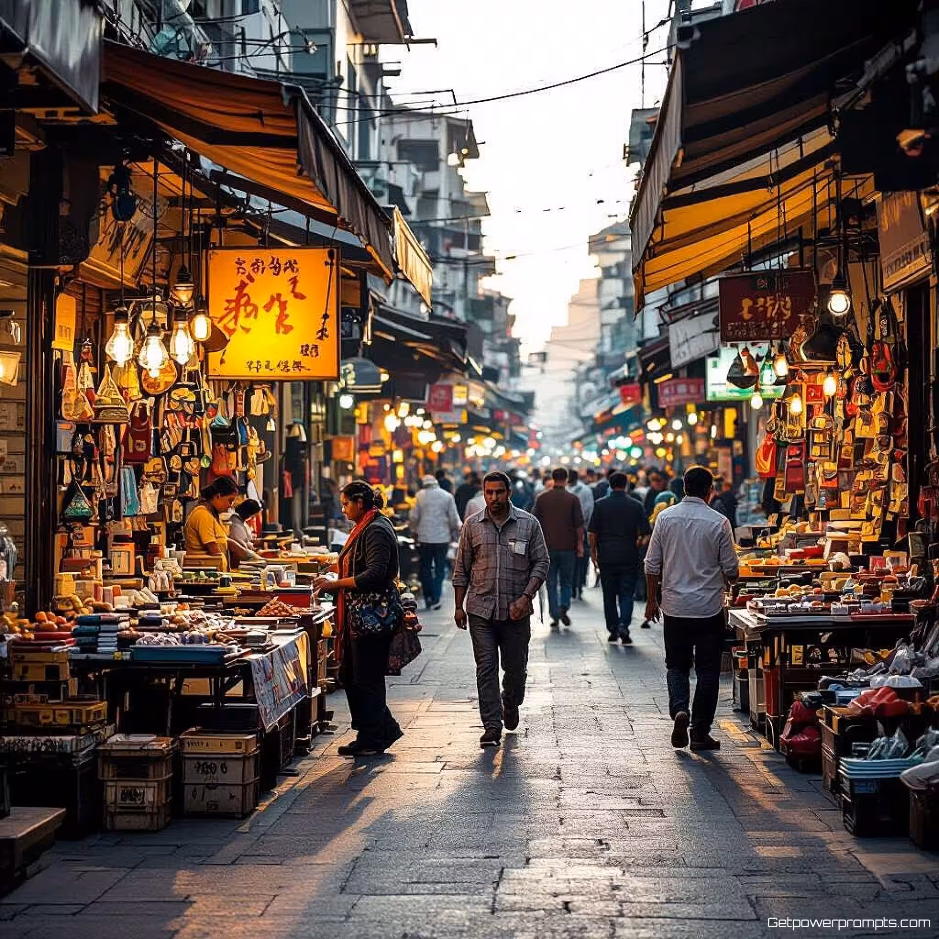 Drukke straatmarkt verkopers, straatfotografie kunst, documentaire fotografie esthetiek, groothoek perspectief perspectief, natuurlijk daglicht belichting, zwart-wit contrast kleurenschema, nostalgische sfeer atmosfeer, galerij kwaliteit print, museumtentoonstelling esthetiek, professionele kunstfotografie, spontane stedelijke momenten, archiefkwaliteit print, documentaire kunst esthetiek, straatleven compositie