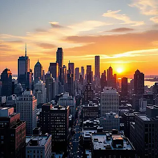 Binnenstad skyline, fijne kunst stadsfotografie, vintage film esthetiek stijl, groothoek stadsbeeld perspectief, gouden uur belichting belichting, monochroom kleurenschema kleurenschema, dramatische stadsatmosfeer sfeer, galerij kwaliteit print, museumtentoonstelling esthetiek, professionele kunstfotografie, stadslandschap compositie, architectonische details, archiefkwaliteit printkwaliteit, dramatische stadsatmosfeer